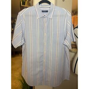 Daniel Cremieux Classics Button Blue Striped Shirt Mens Sz XL